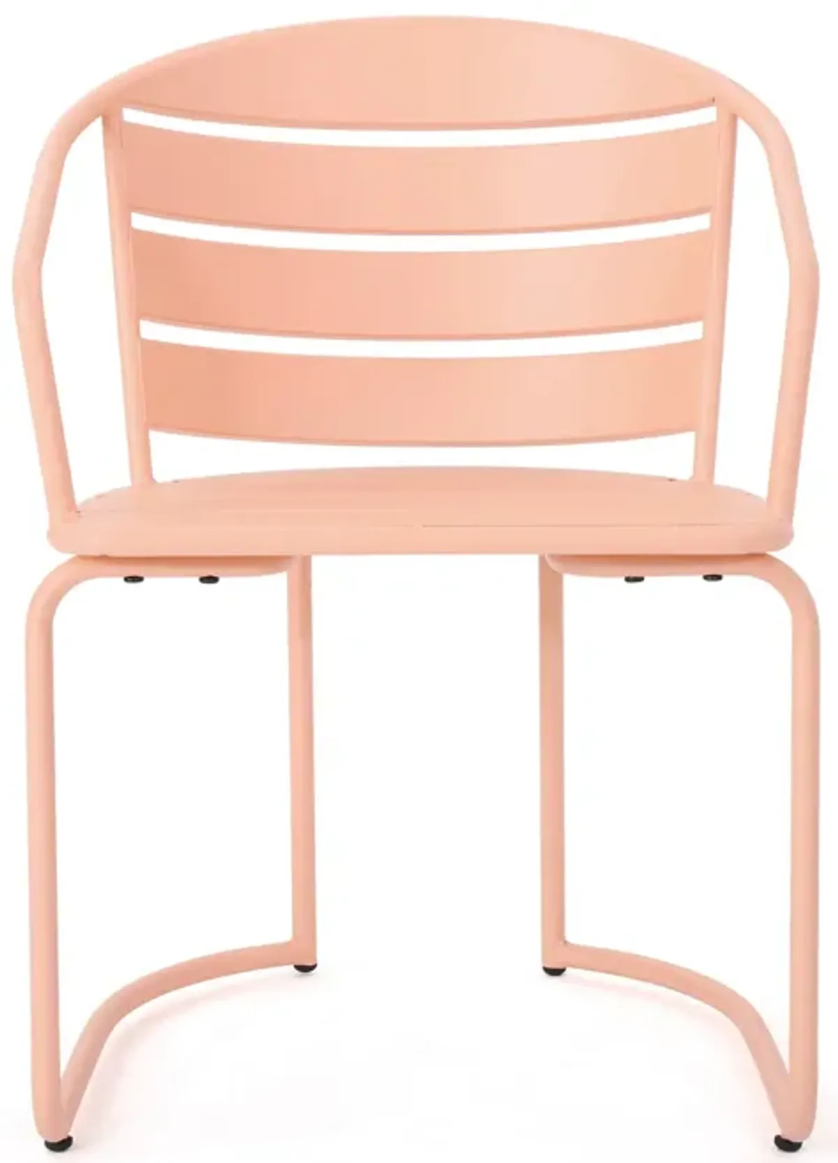 Monalisa 3 Piece Outdoor Bistro Set with 1 Oval Table, 2 Chairs, Pink - Benzara