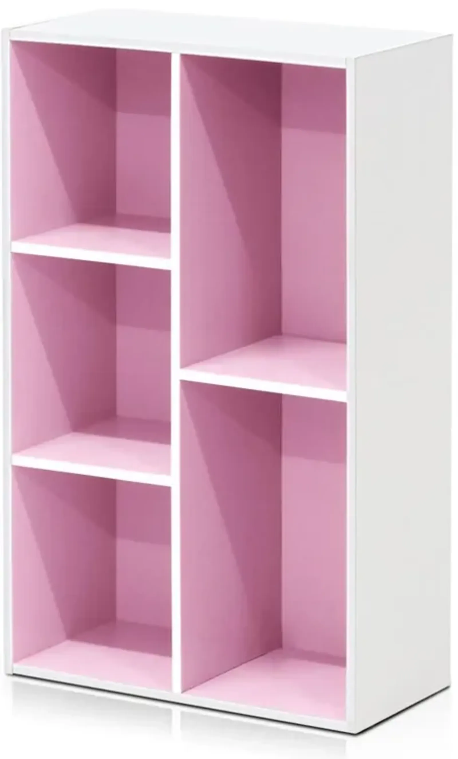 Furinno 5-Cube Reversible Open Shelf, White/Pink 11069WH/PI