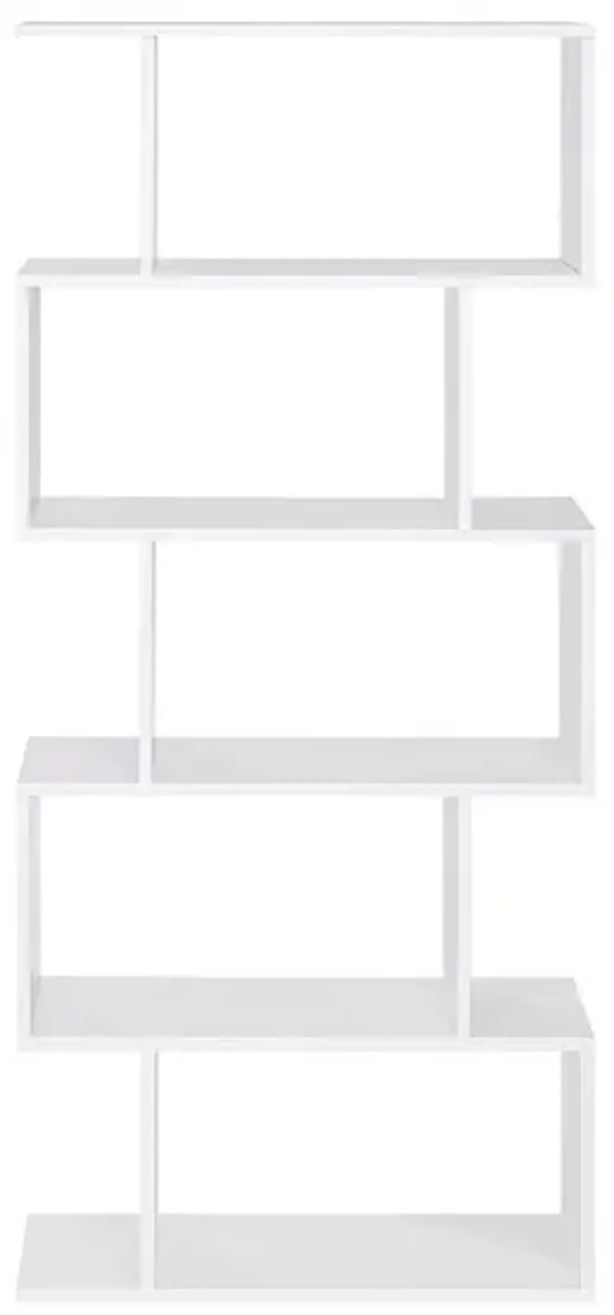 Wooden 5-Tier Display Shelf – Freestanding White Bookcase