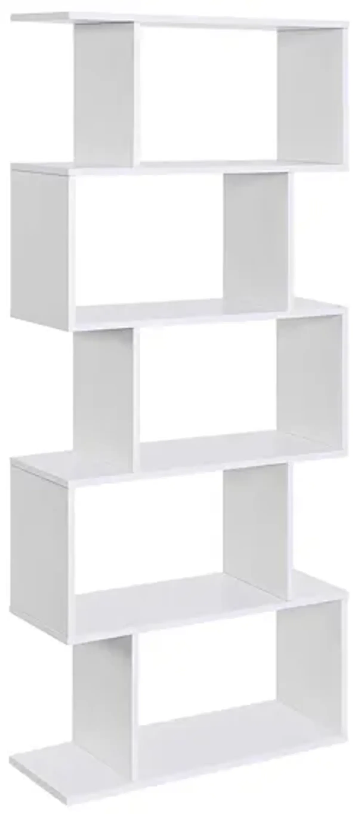 Wooden 5-Tier Display Shelf – Freestanding White Bookcase