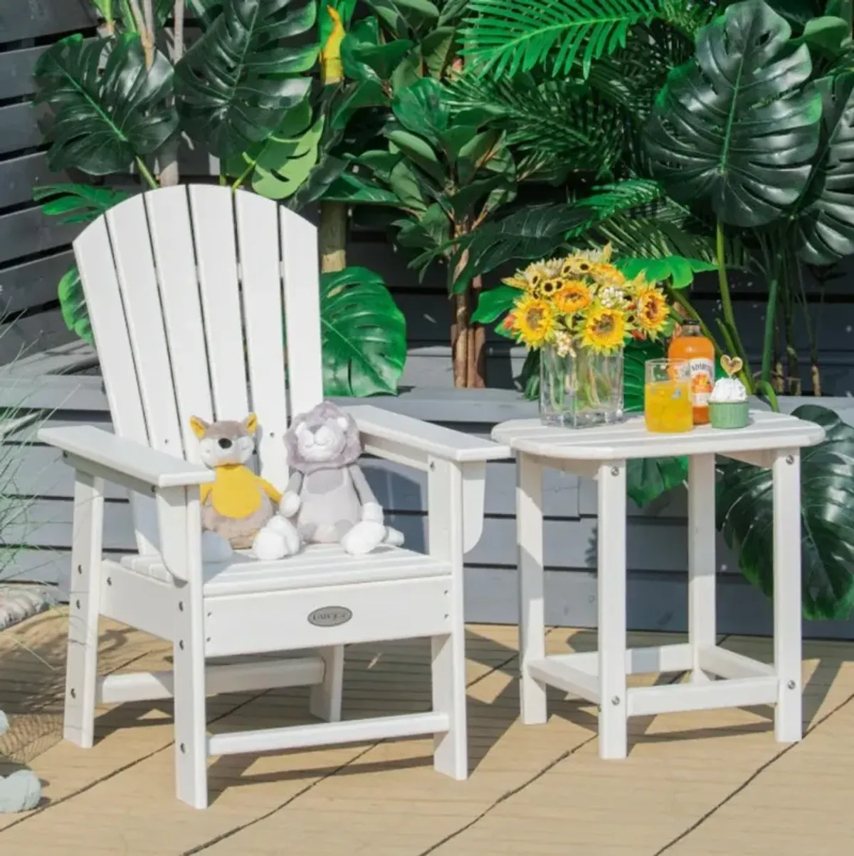 Hivvago Patio Kids' Adirondack Chair with Ergonomic Backrest