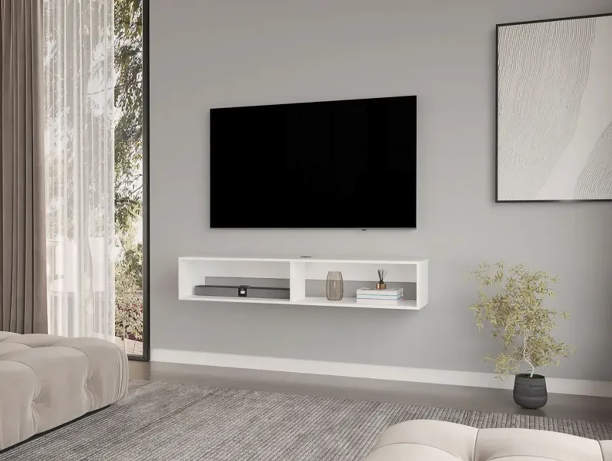 Floating Tv Stand Moore, Living Room, White