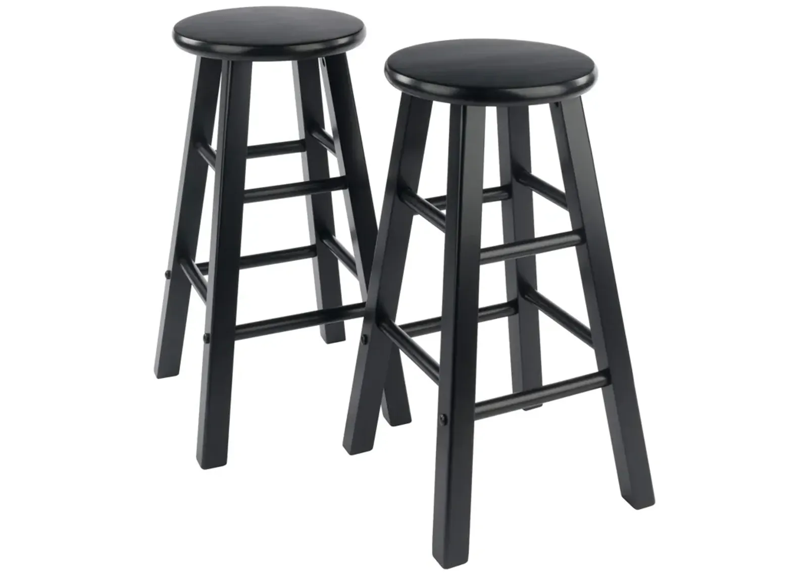 Casafoyer Wood Element Counter Stool Set - Sleek Black Finish, Versatile Design