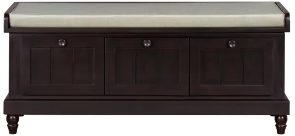 Clihome Classic Shoe Bench with Cushion and Three Drawers, Fluted Entryway Bench with Storage for Living Room, Entryway, and Hallways (Navy Blue)