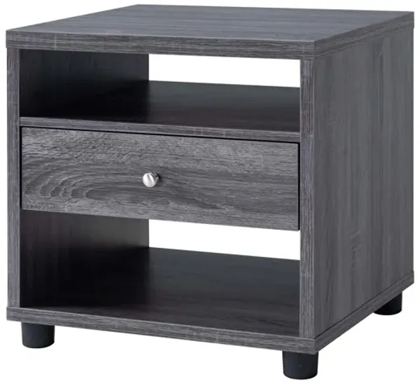 End Table Distressed Grey Black