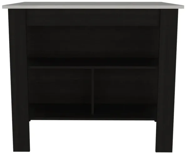 Modern Wooden Kitchen Island with Durable Marble Countertop