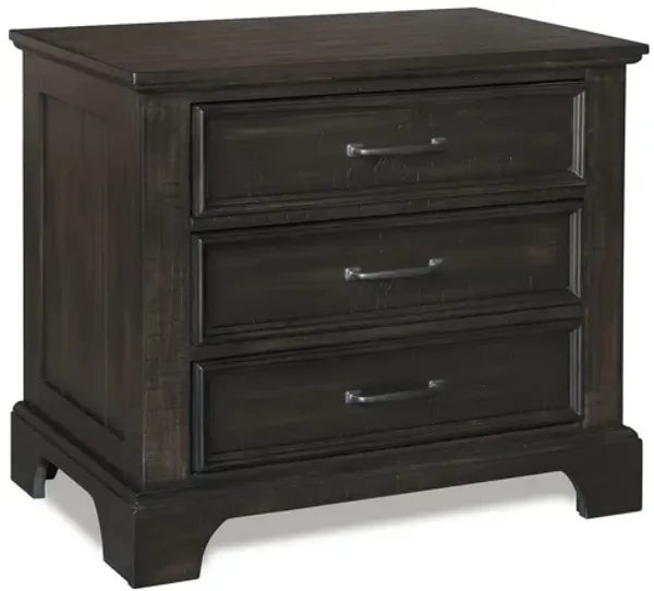 Annu 30 Inch Nightstand, 3 Drawers, Felt and Cedar Lining, Walnut Brown - Benzara