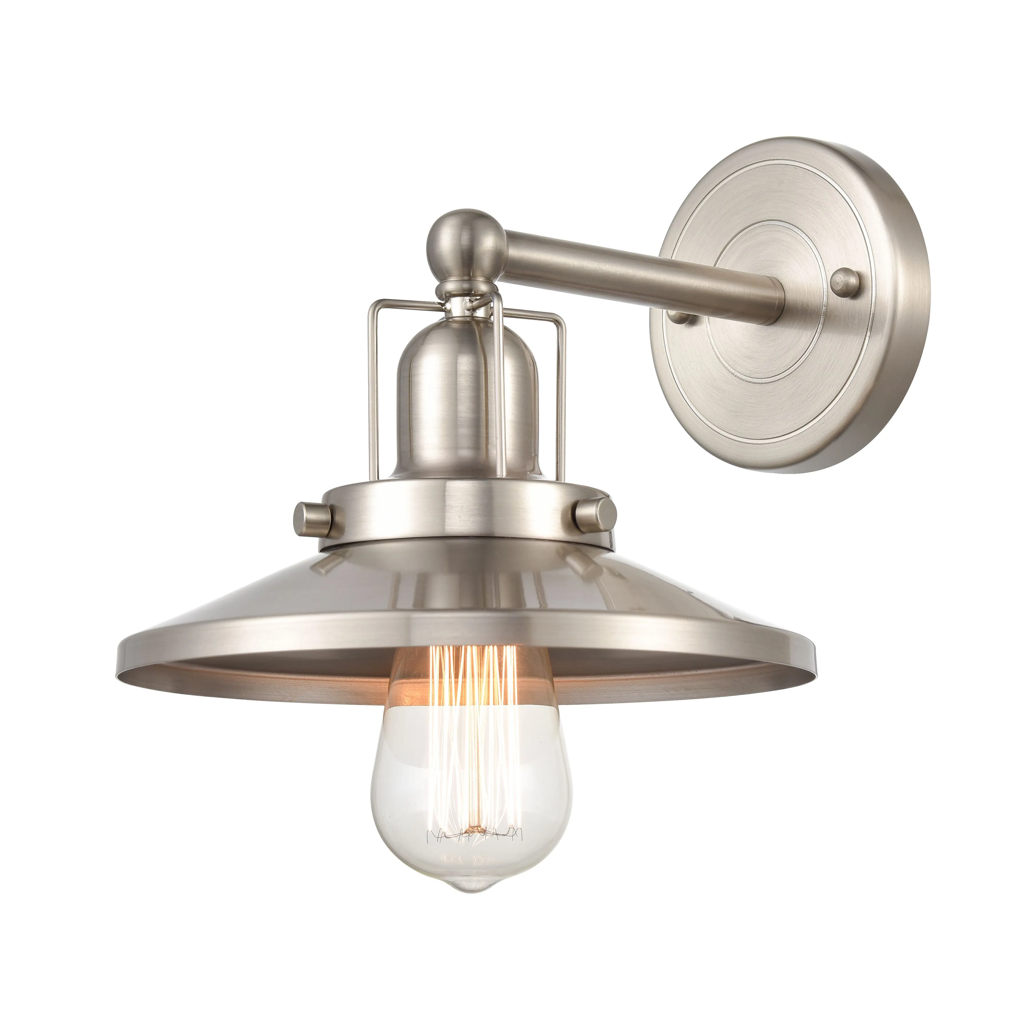 English Pub 8'' High 1-Light Nickel Sconce