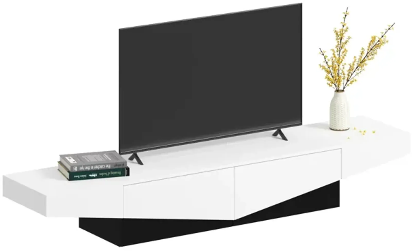 FUFU&GAGA Modern/Contemporary TV Cabinet (Accommodates TVs up to 70-in), White