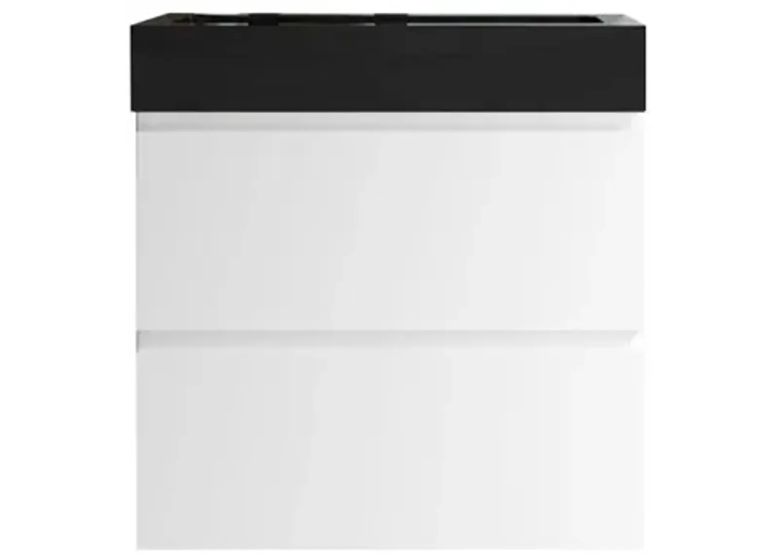 White Bathroom Vanity with Large Storage, Wall Mounted