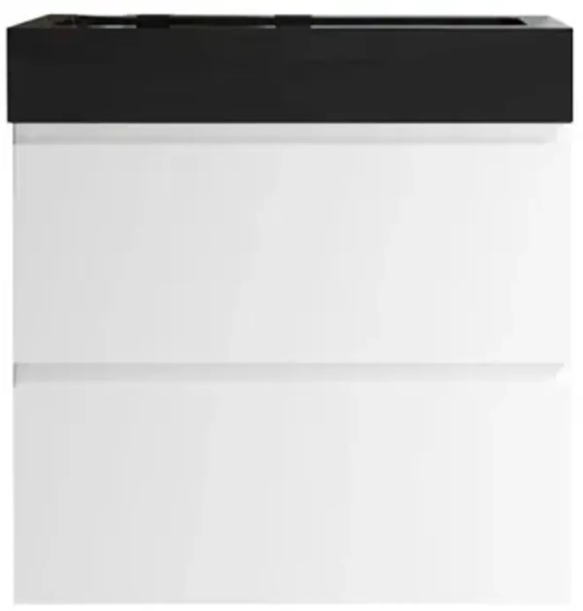 White Bathroom Vanity with Large Storage, Wall Mounted