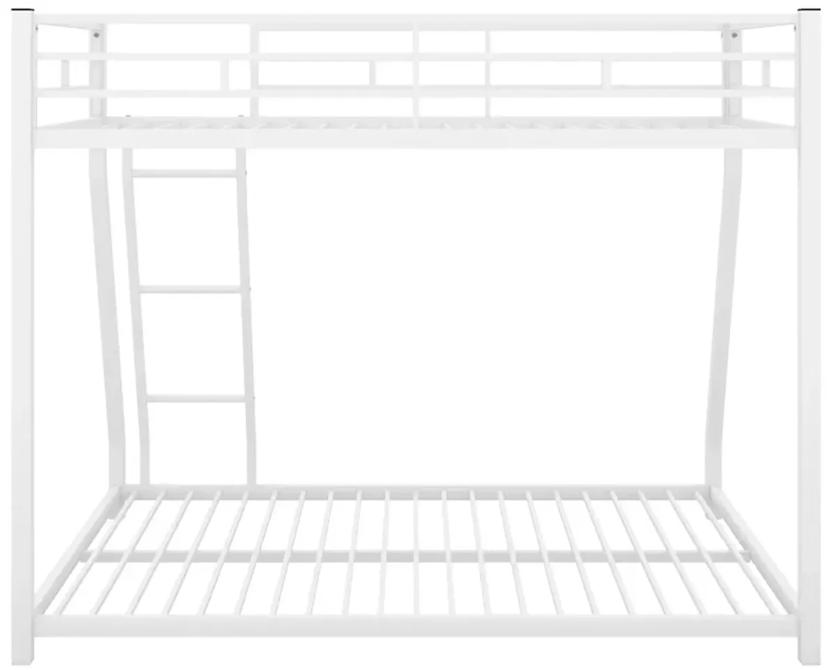 Merax Modern Metal Floor Bunk Bed with Sloping Stairs