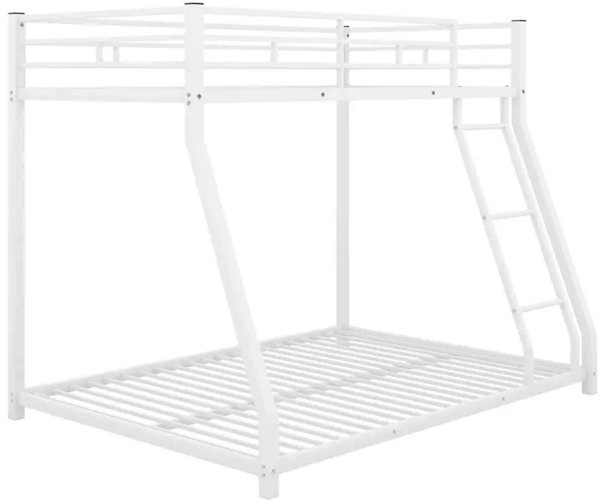 Merax Modern Metal Floor Bunk Bed with Sloping Stairs