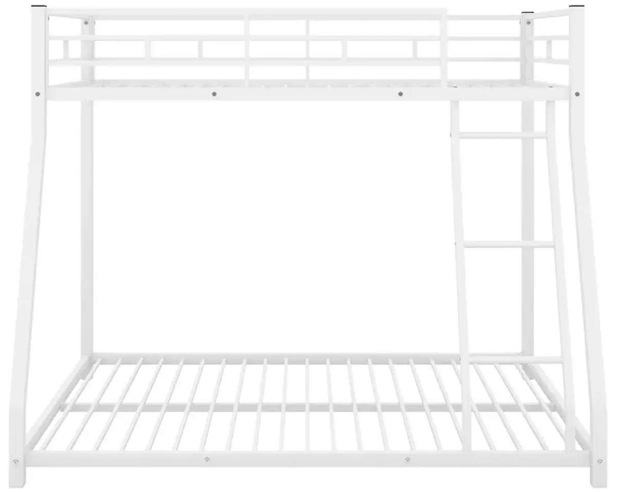 Merax Modern Metal Floor Bunk Bed with Sloping Stairs