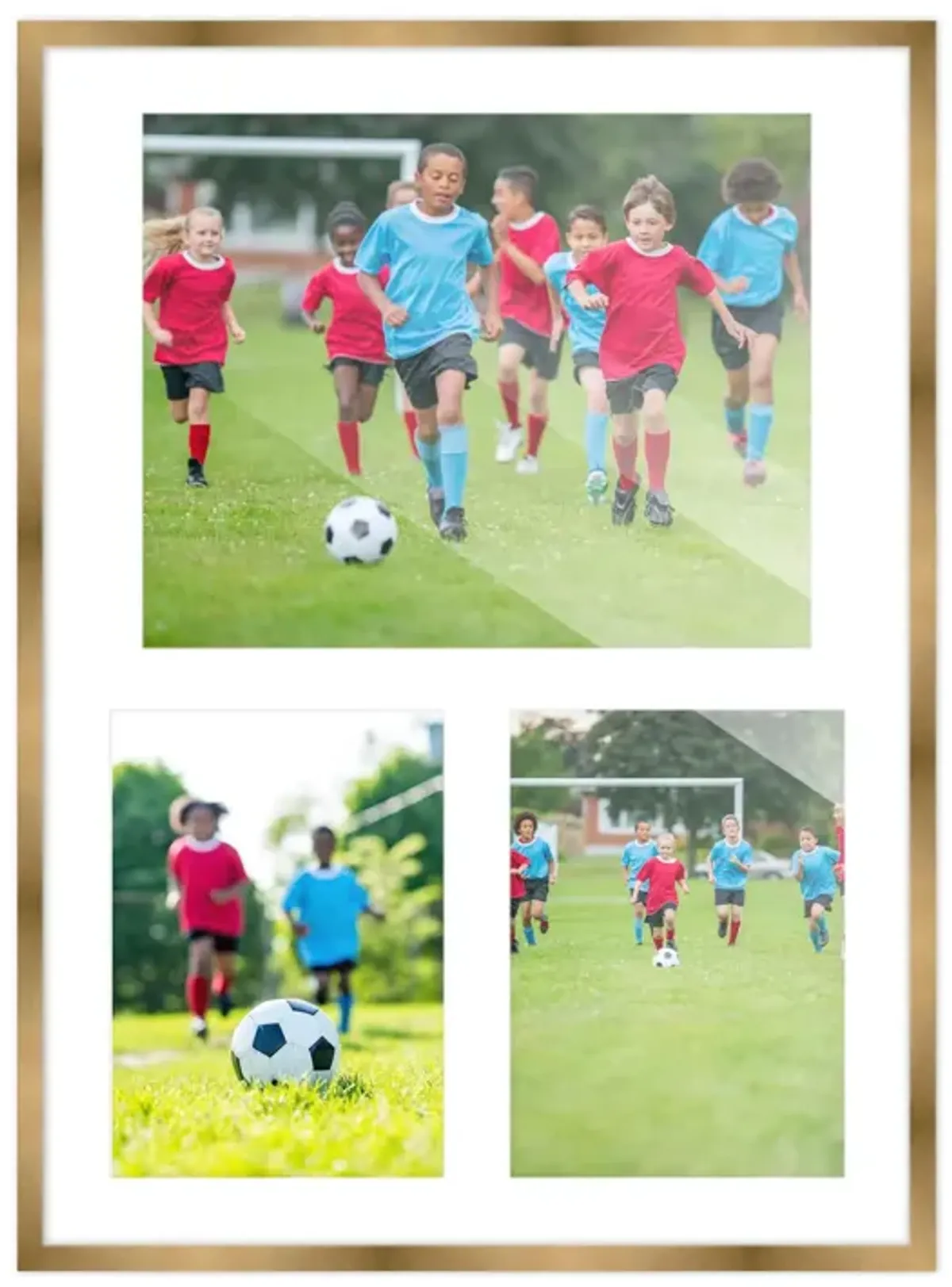 12x17 Wood Collage Frame with a White Mat for 8x10 & 5x7 Pictures