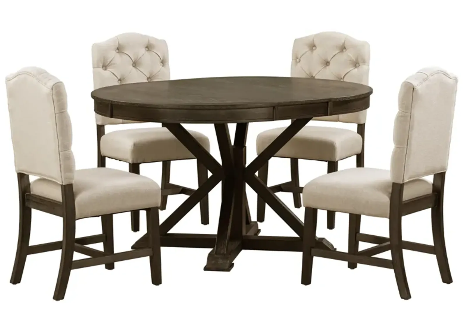 Merax Retro Style Dining Set with Extendable Table and 4 Chairs