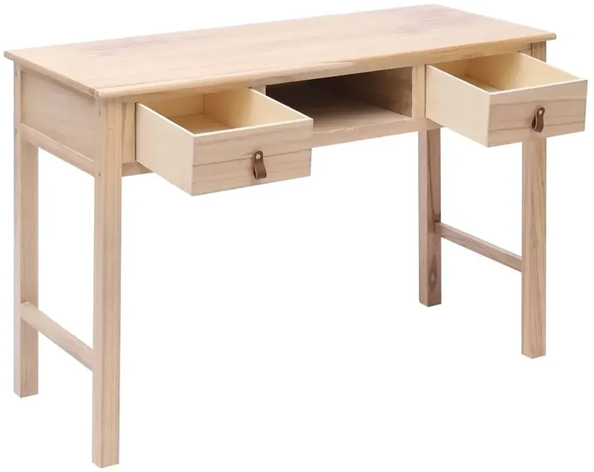 vidaXL Writing Desk Natural 43.3"x17.7"x29.9" Wood, 284159