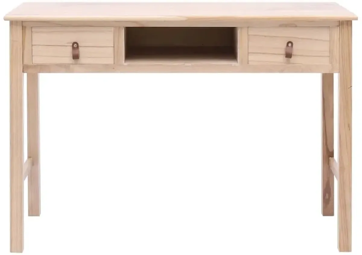 vidaXL Writing Desk Natural 43.3"x17.7"x29.9" Wood, 284159