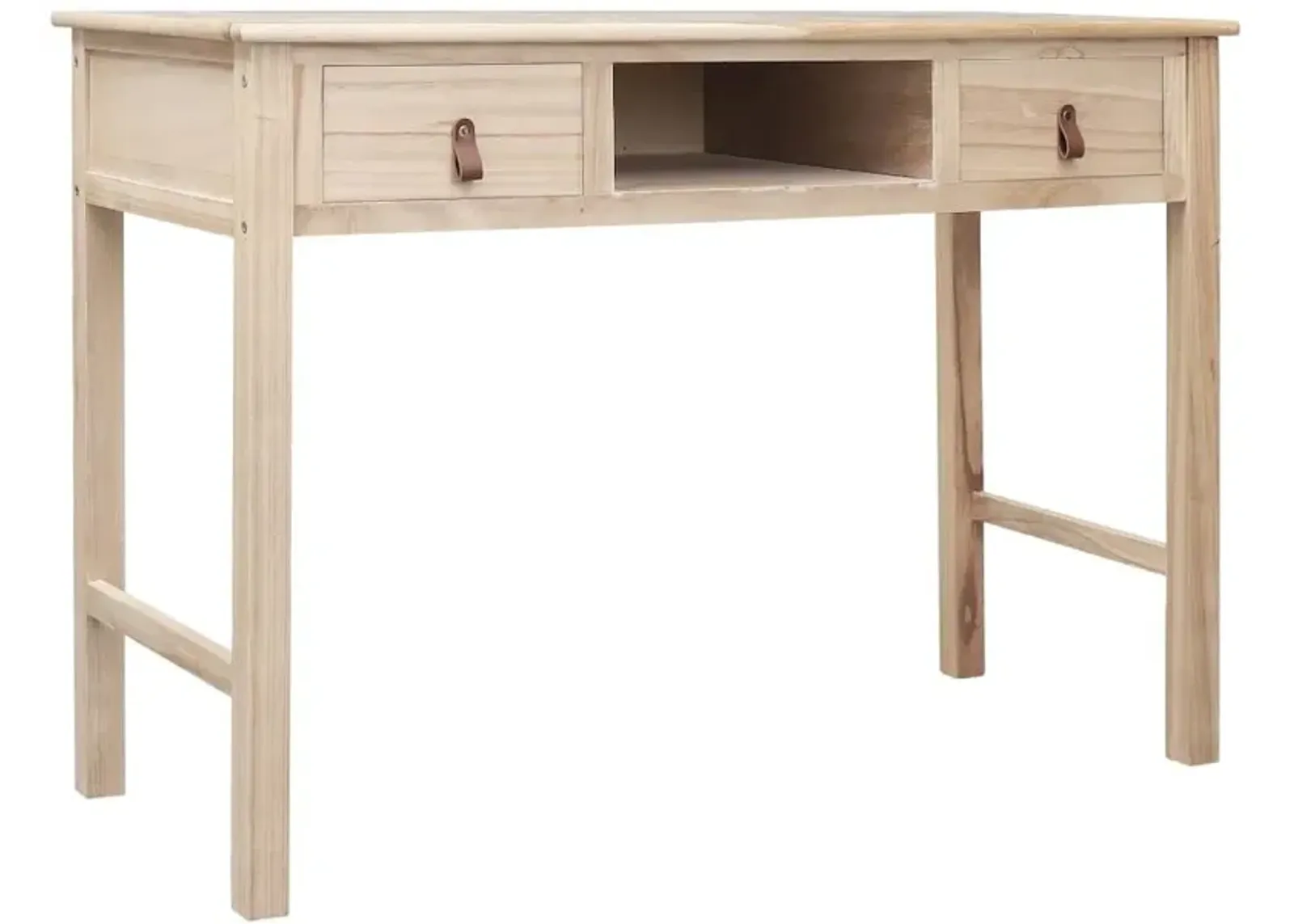 vidaXL Writing Desk Natural 43.3"x17.7"x29.9" Wood, 284159