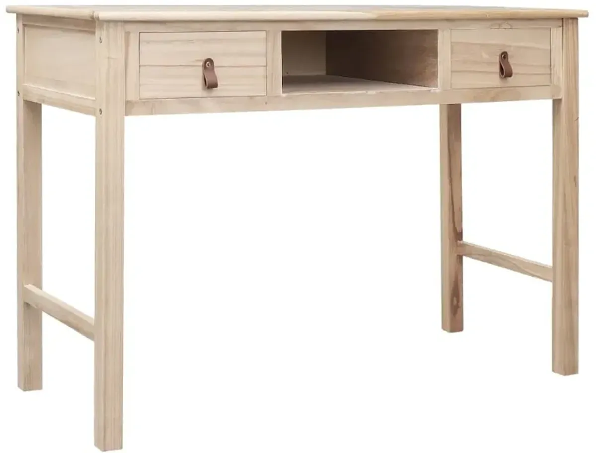 vidaXL Writing Desk Natural 43.3"x17.7"x29.9" Wood, 284159