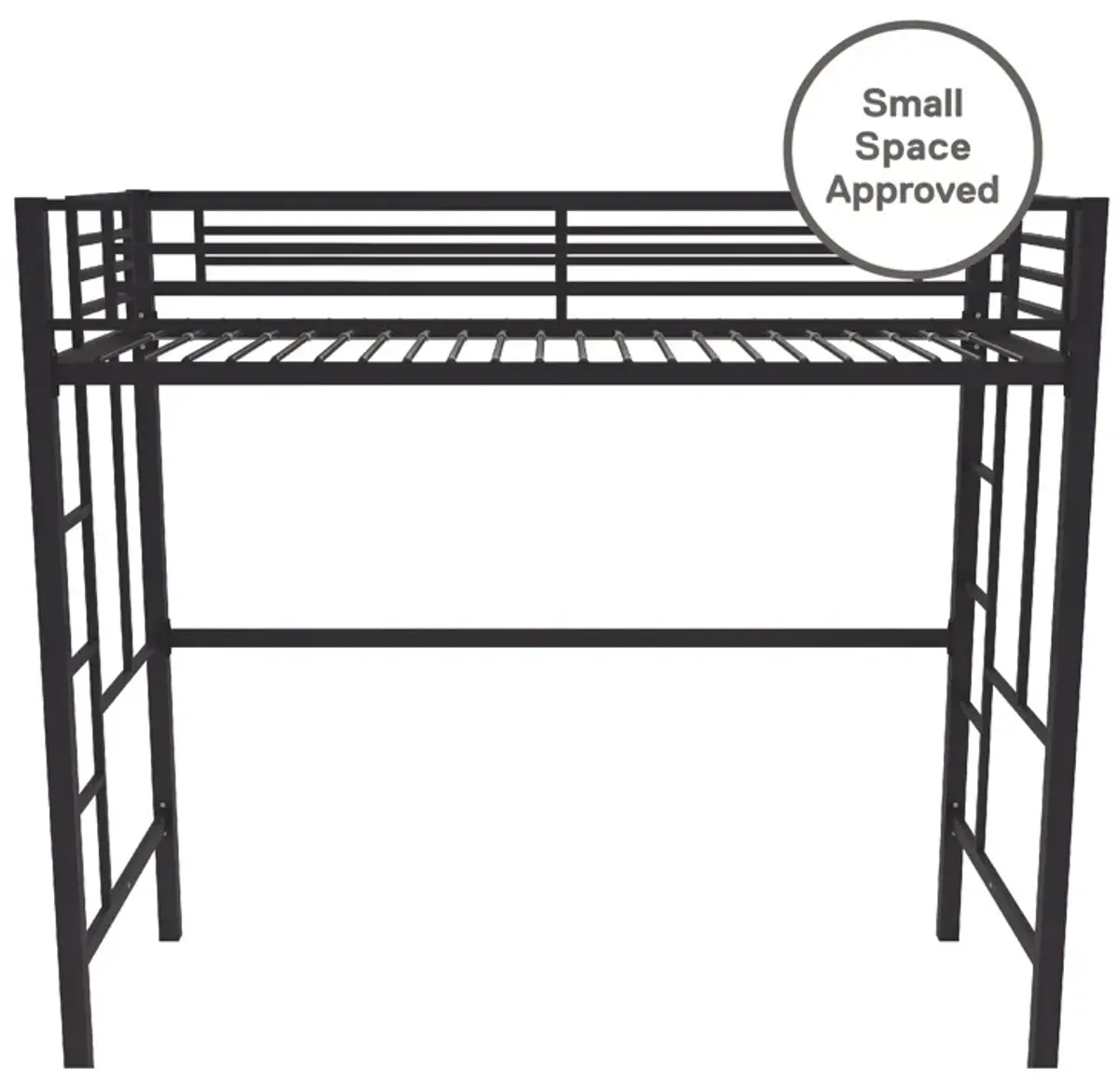 Atwater Living Grace Twin Metal Loft Bed with Two Ladders and Safety Railings