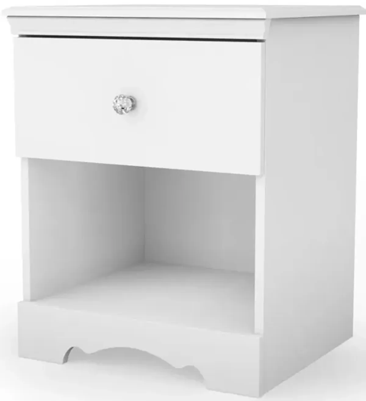 Hivvago Eco-Friendly White Nightstand with Drawer and Open Shelf