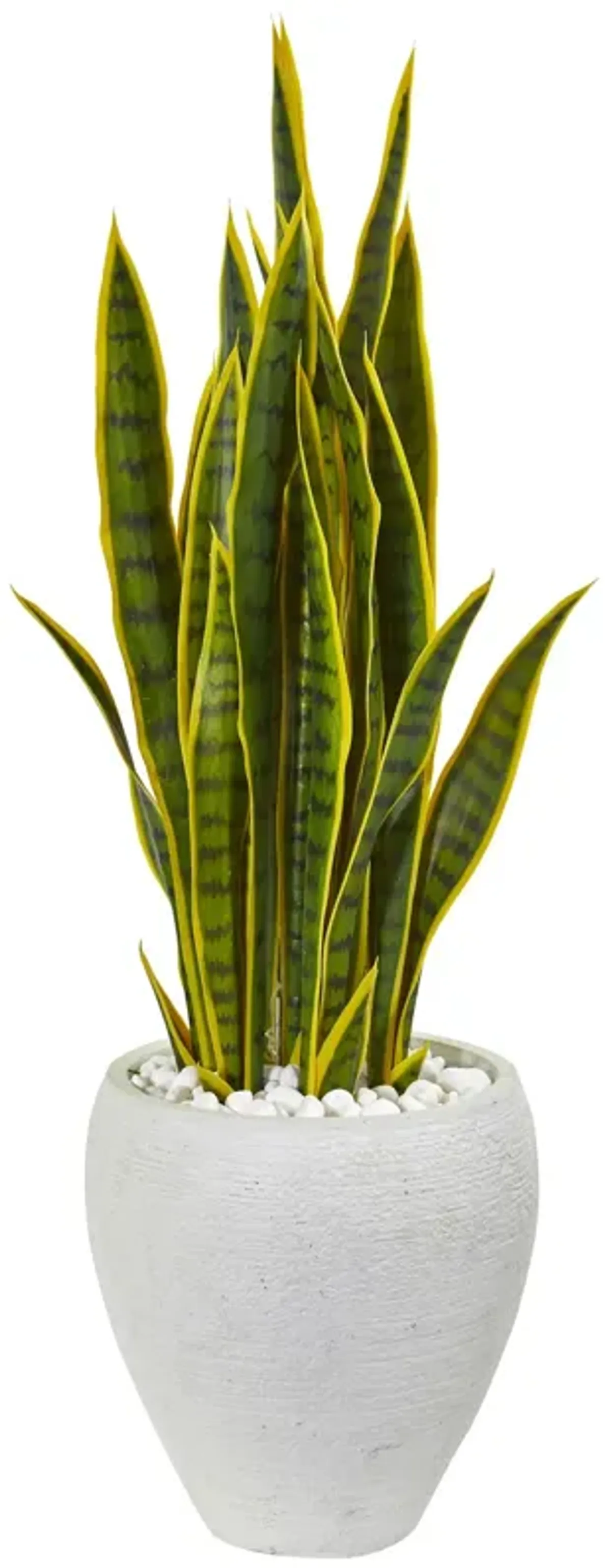 HomPlanti 33" Sansevieria Artificial Plant in White Planter