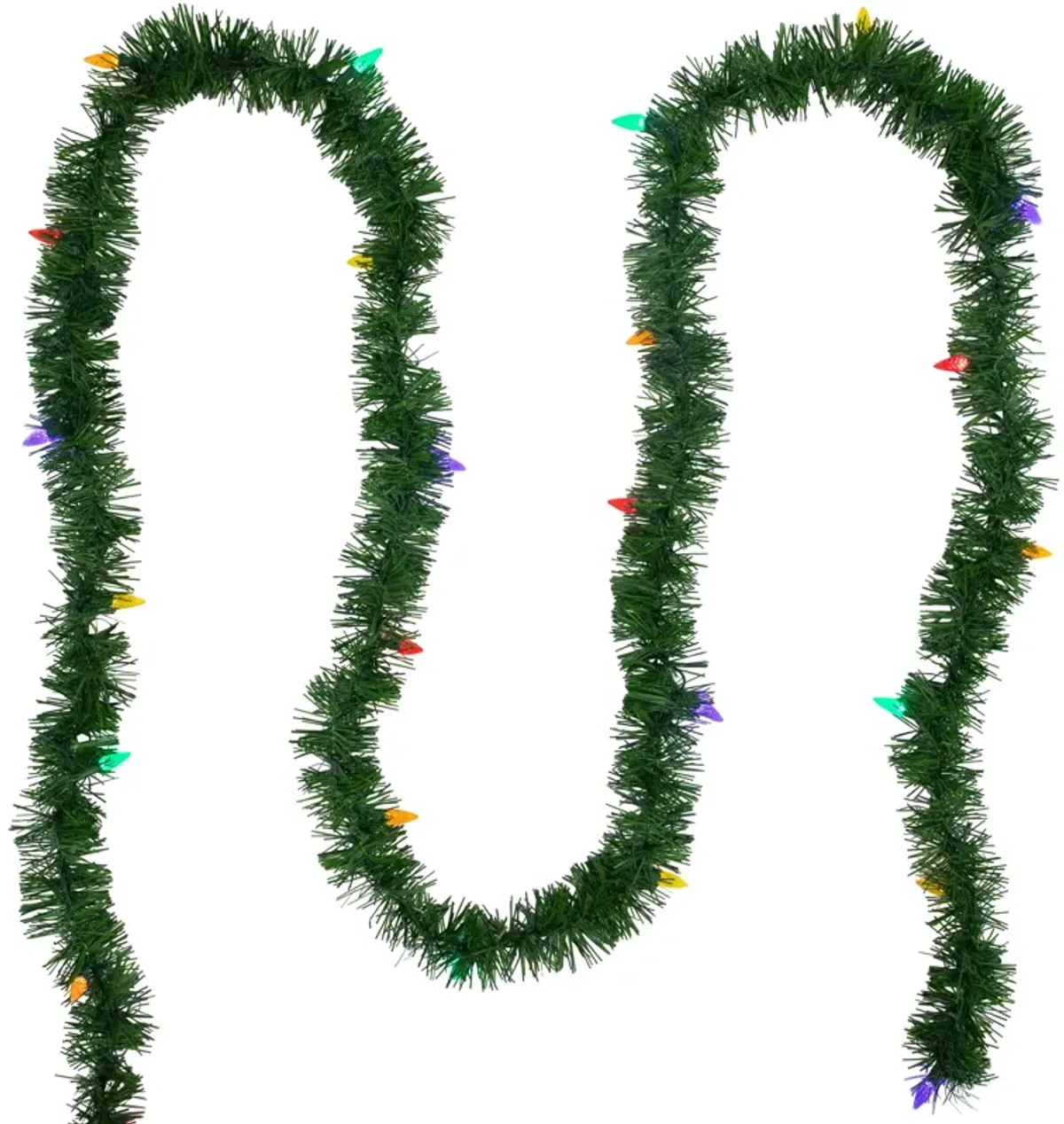 18' x 3" Pre-Lit Pine Artificial Christmas Garland  Multicolor LED Faceted Lights