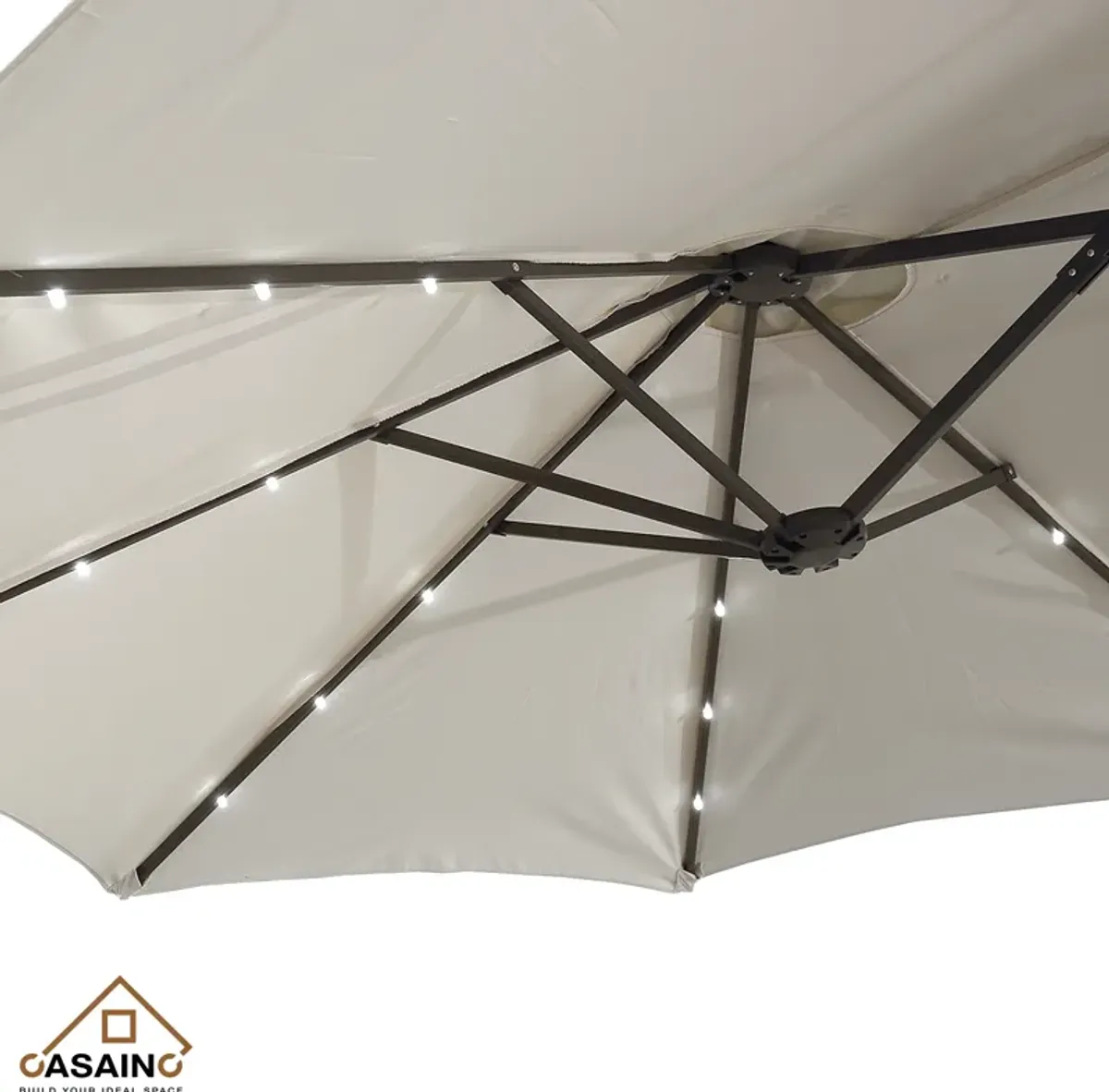 15ft Patio Maket Umbrella with base and led.