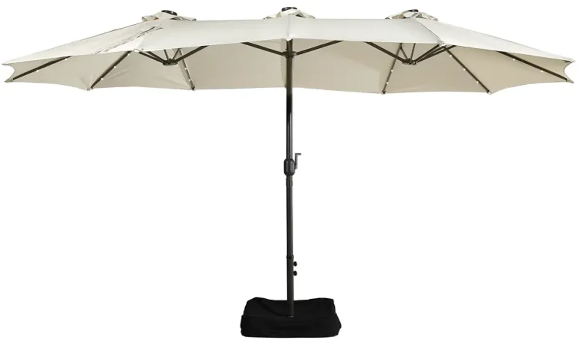 15ft Patio Maket Umbrella with base and led.