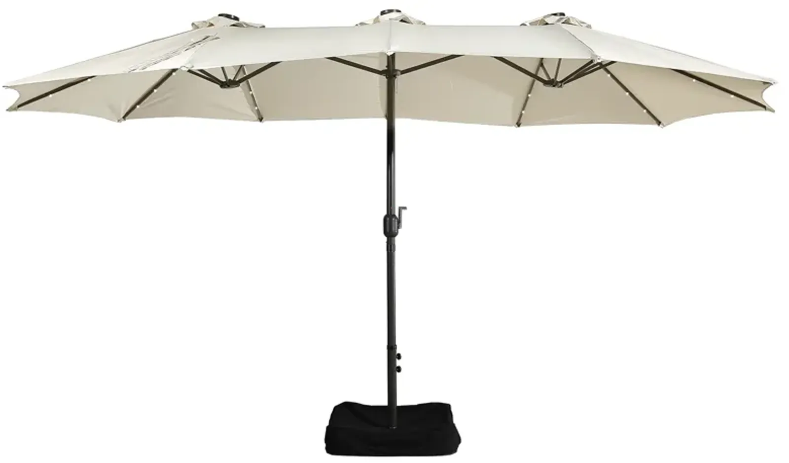 15ft Patio Maket Umbrella with base and led.