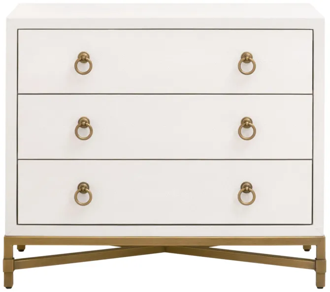 Pearl Shagreen 3-Drawer Nightstand