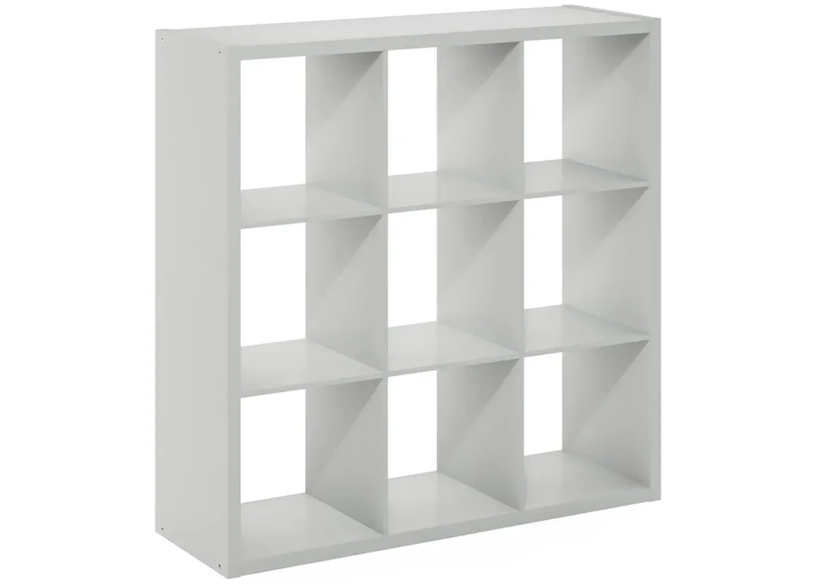 Furinno Cubicle Open Back Decorative Cube Storage Organizer, 9-Cube, Light Grey