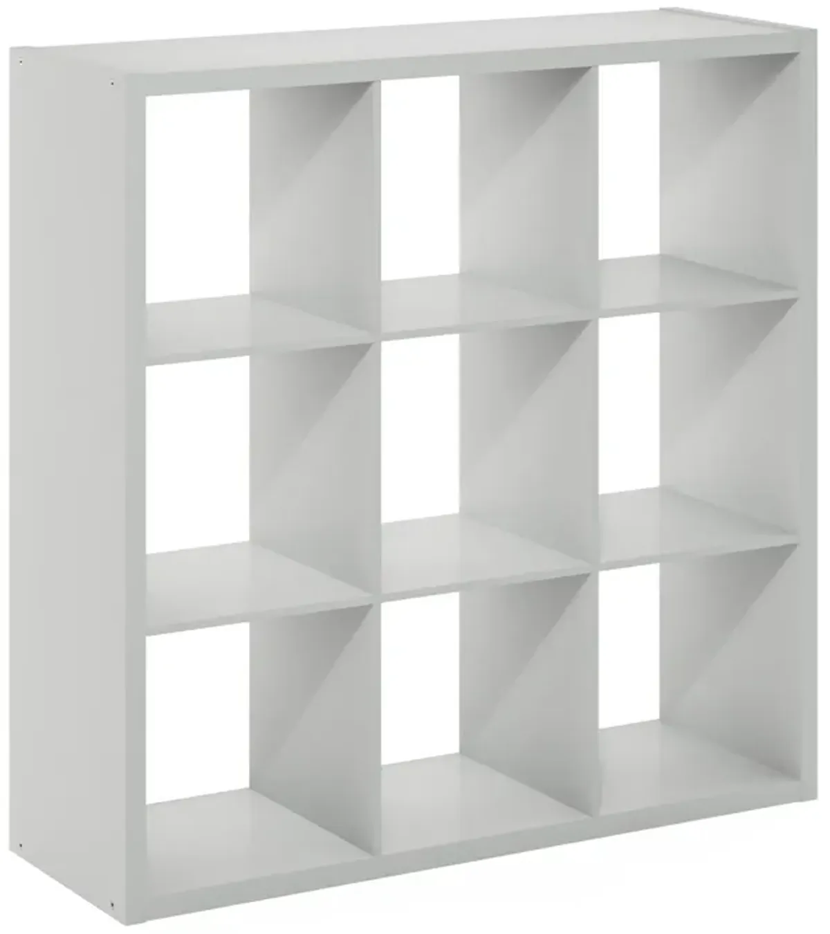 Furinno Cubicle Open Back Decorative Cube Storage Organizer, 9-Cube, Light Grey