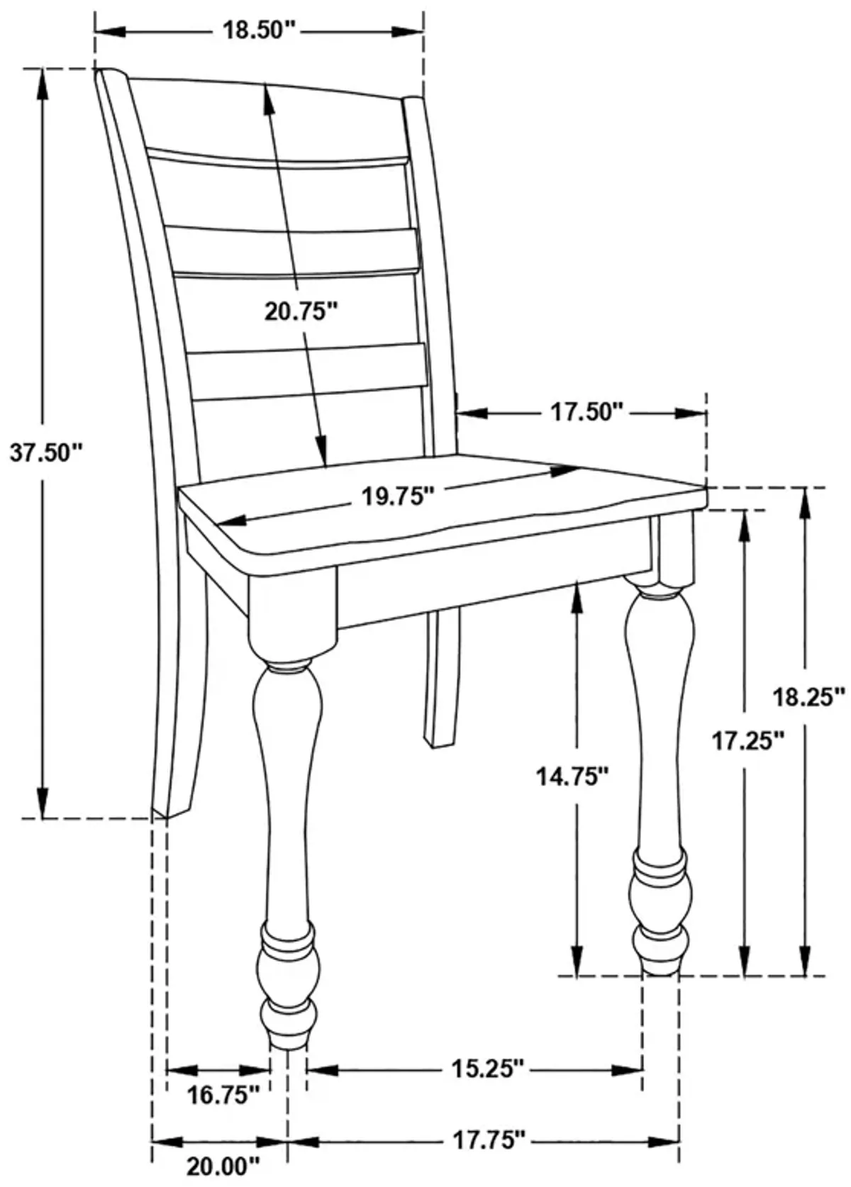 Madelyn Ladder Back Side Chairs Dark Cocoa and Coastal White (Set of 2)