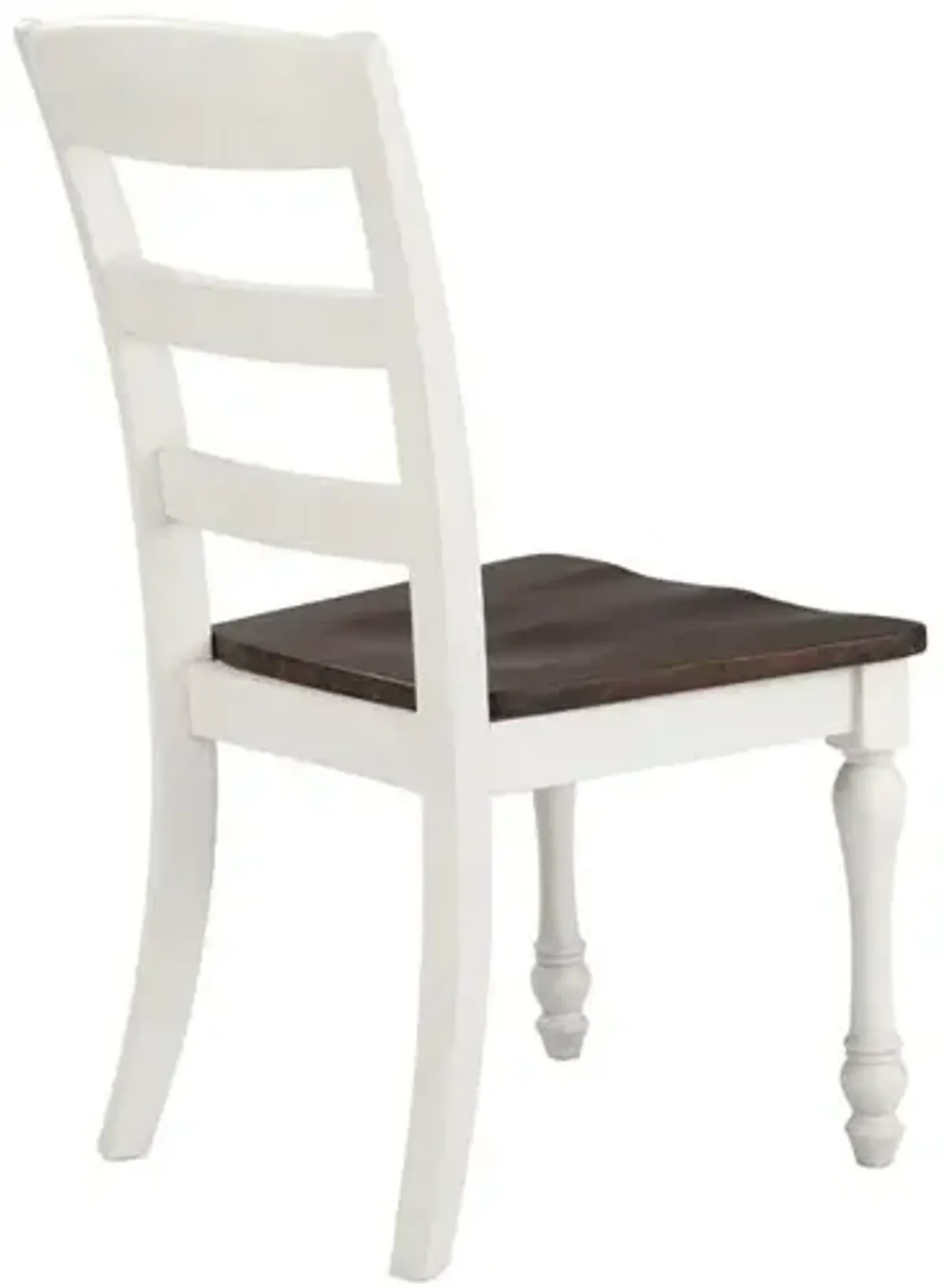 Madelyn Ladder Back Side Chairs Dark Cocoa and Coastal White (Set of 2)