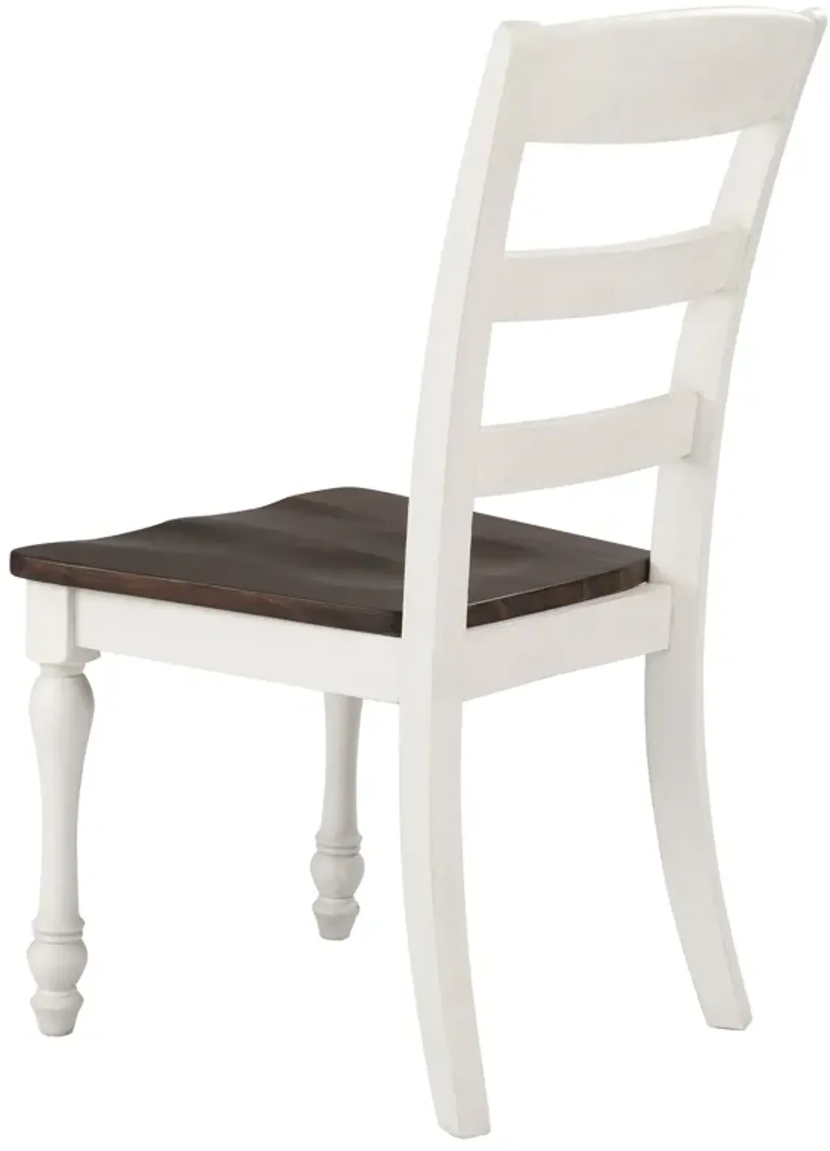 Madelyn Ladder Back Side Chairs Dark Cocoa and Coastal White (Set of 2)