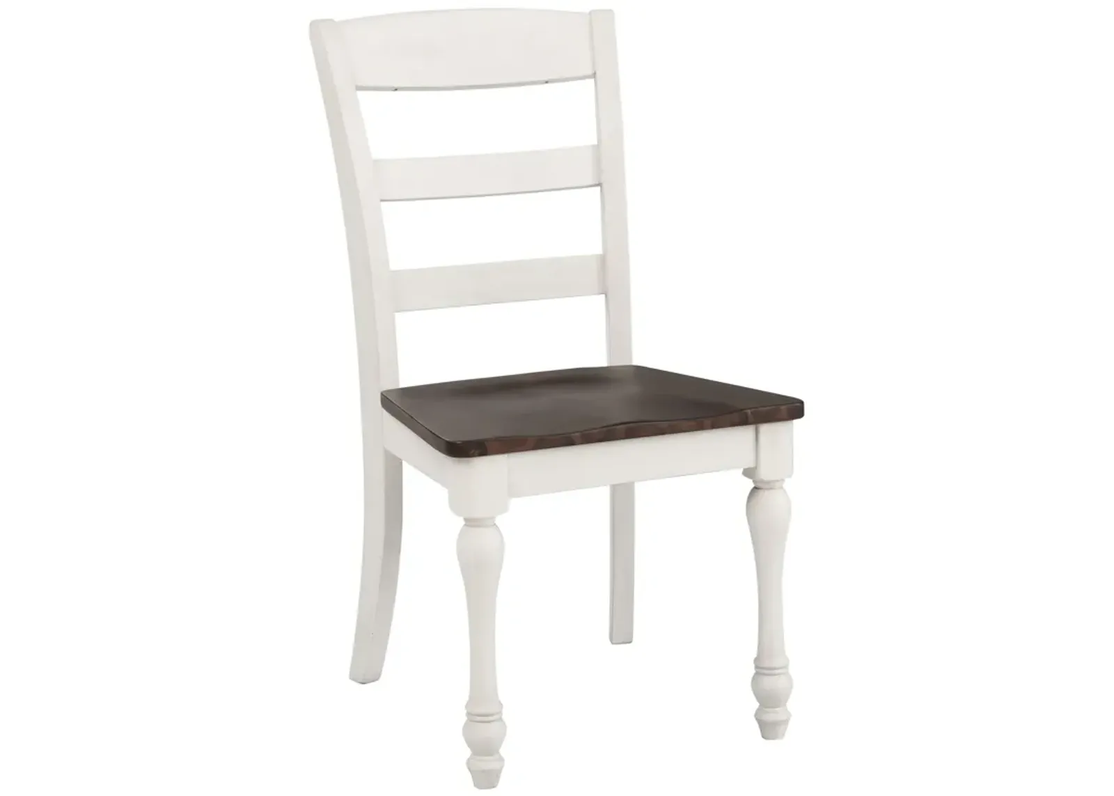 Madelyn Ladder Back Side Chairs Dark Cocoa and Coastal White (Set of 2)