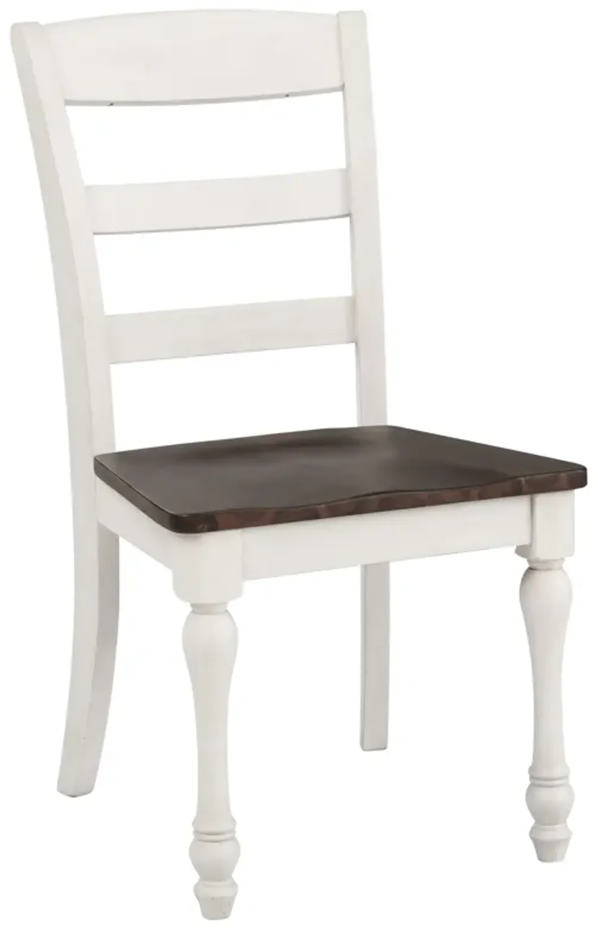 Madelyn Ladder Back Side Chairs Dark Cocoa and Coastal White (Set of 2)