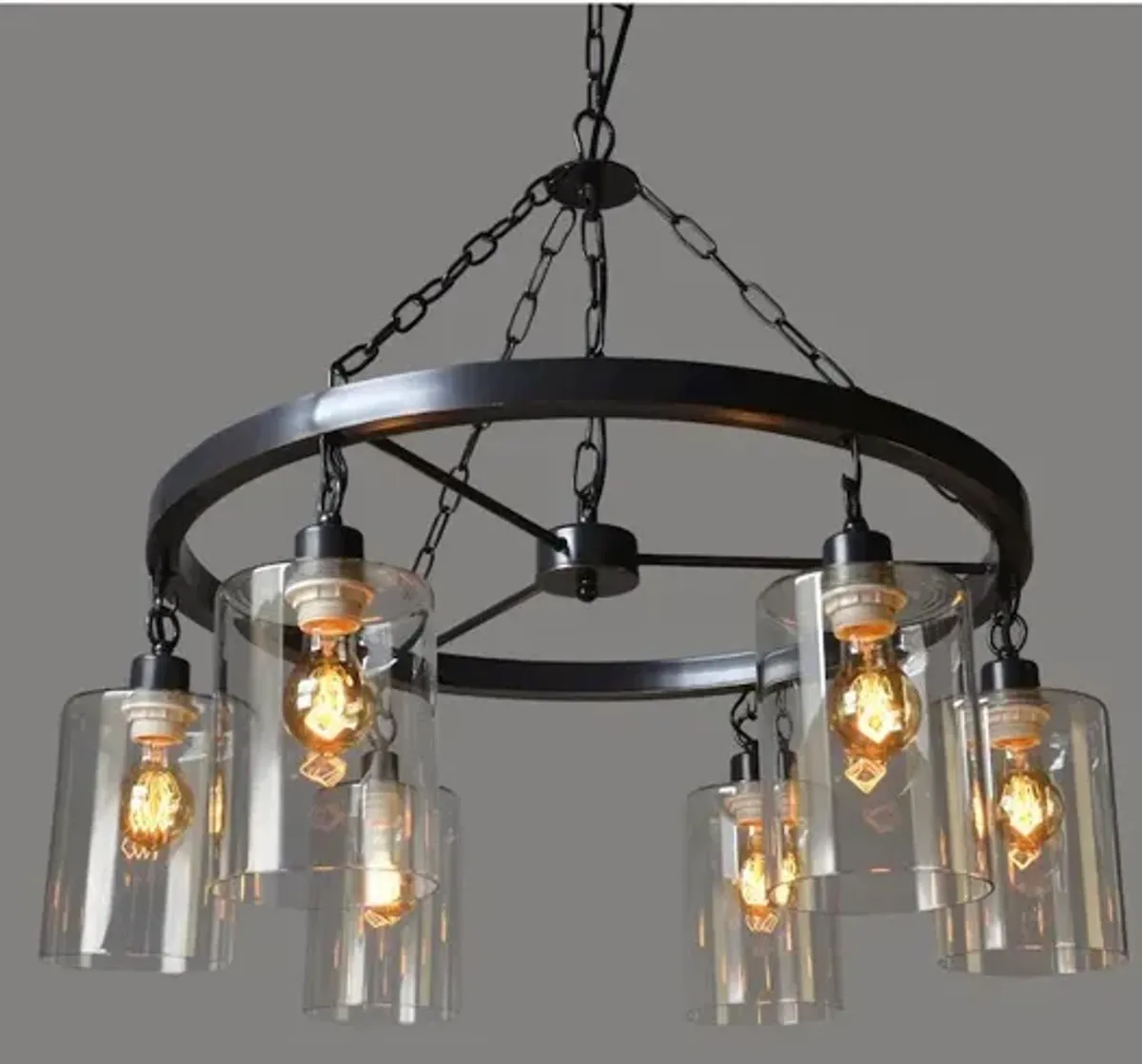 Mae Iron and Glass Pendant