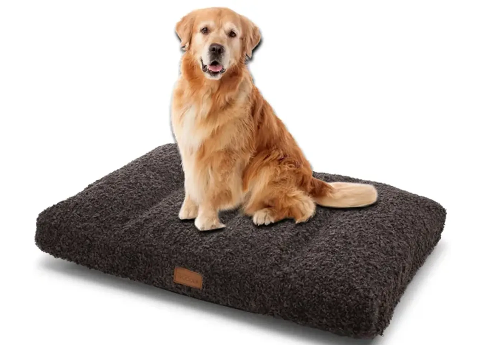 Teddy Dog Ergonomic Mattress - Large, Dark Grey Luxurious Removable Fabric