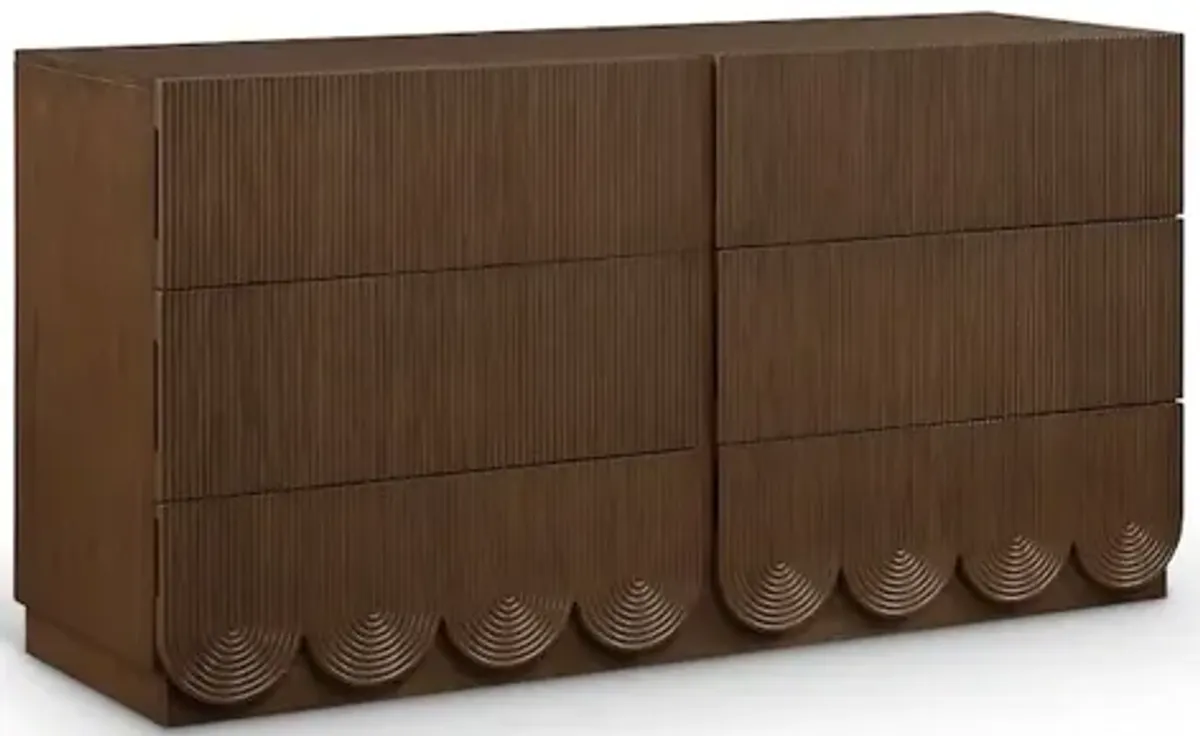 Meridian Furniture Scallop Brown Dresser