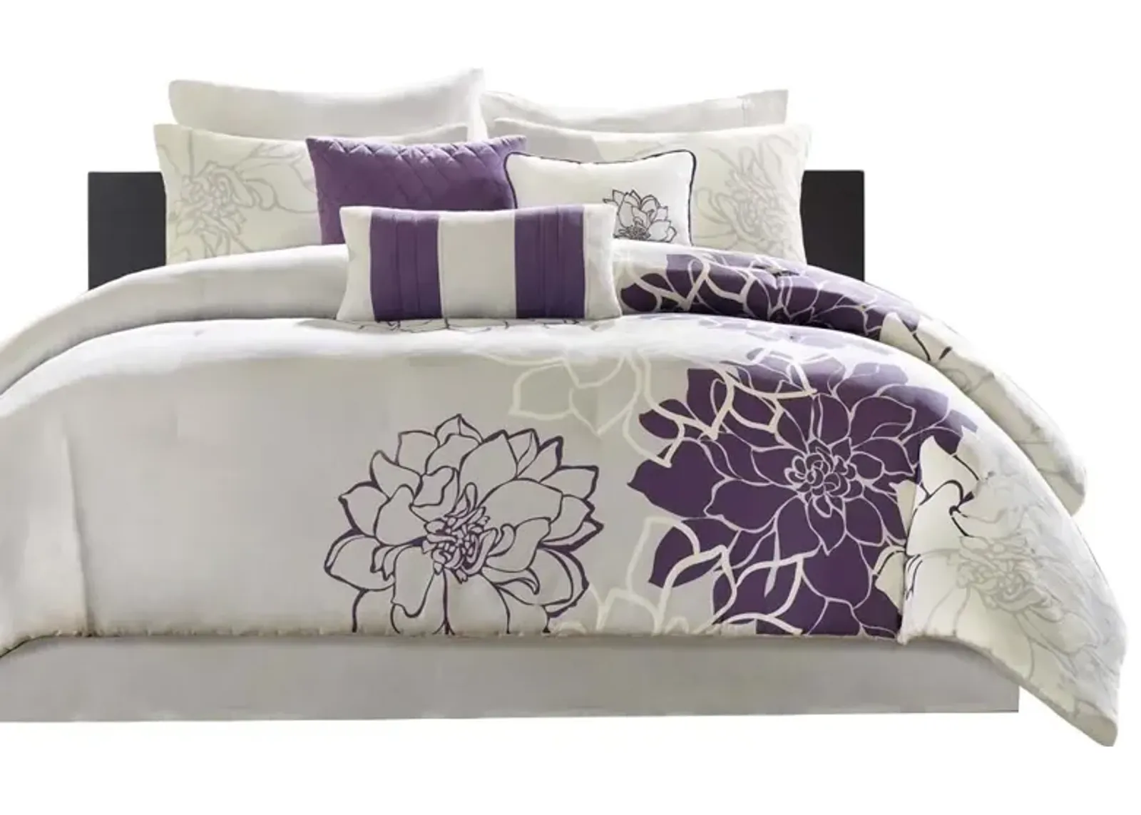 Gracie Mills Glenda Floral Printed Comforter Set - California King