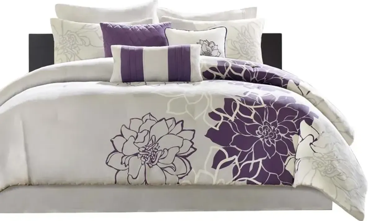 Gracie Mills Glenda Floral Printed Comforter Set - California King