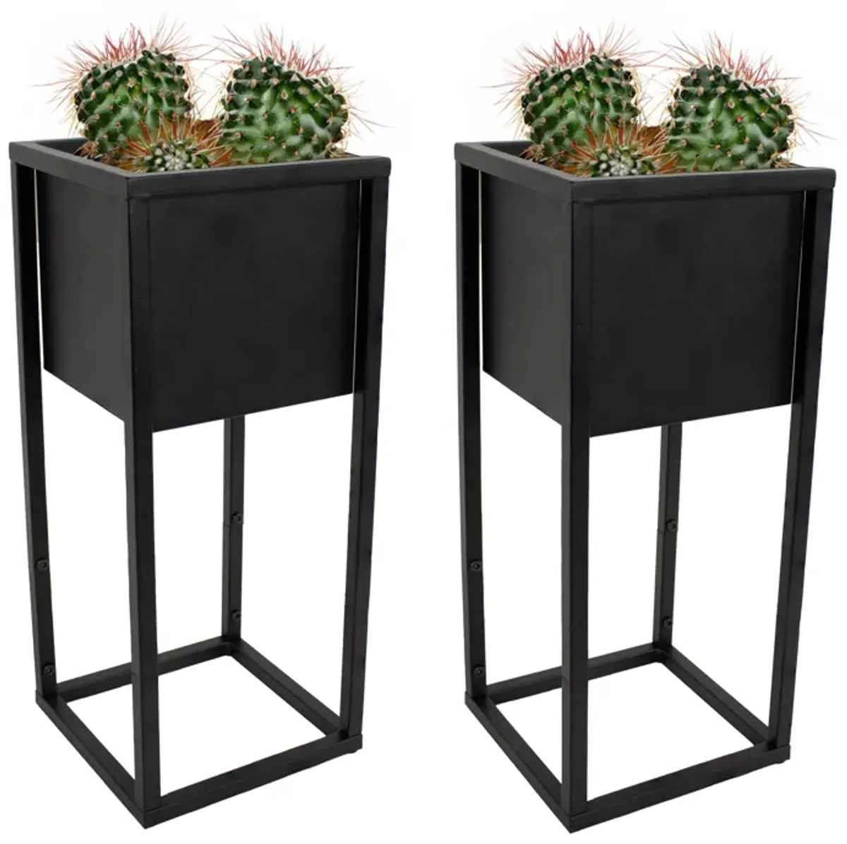 Modern Simplicity 20 in H Outdoor Elevated Planter -2-Pack