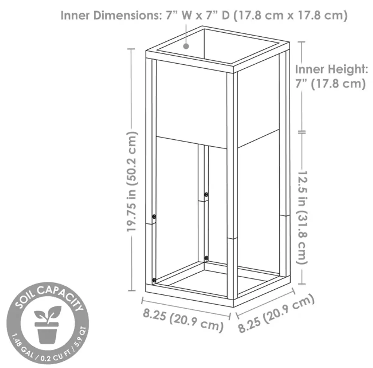 Modern Simplicity 20 in H Outdoor Elevated Planter -2-Pack