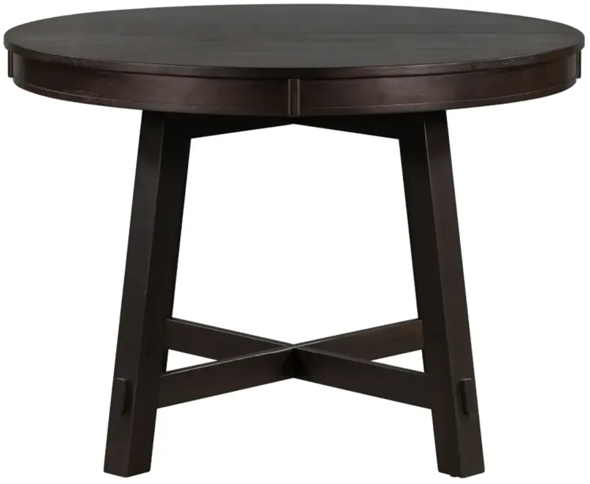 Farmhouse Round Extendable Dining Table With 16 Leaf Wood Kitchen Table