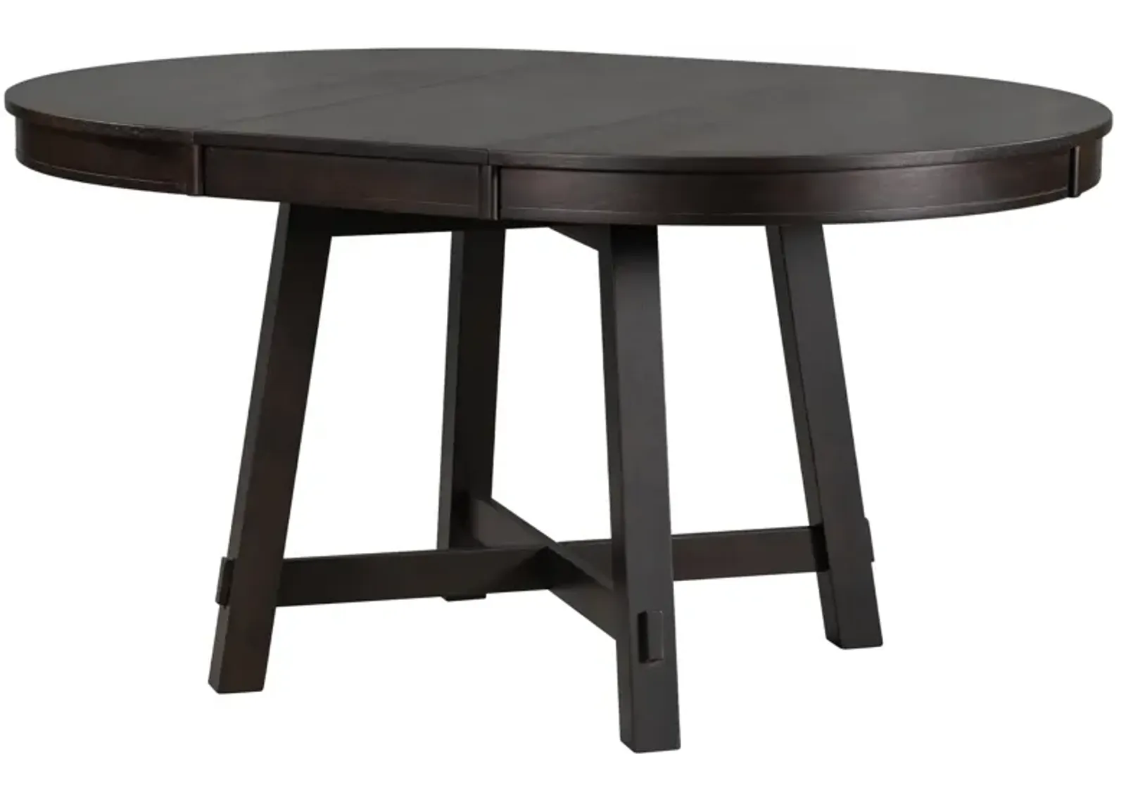 Farmhouse Round Extendable Dining Table With 16 Leaf Wood Kitchen Table