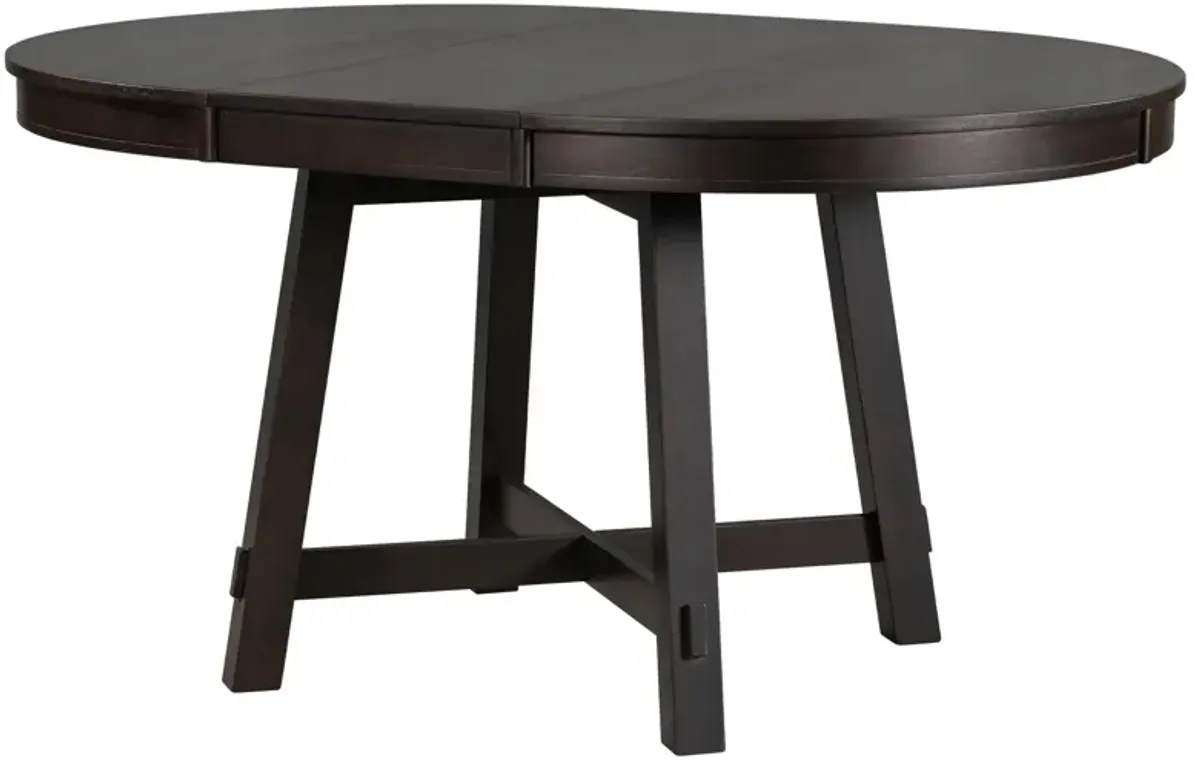 Farmhouse Round Extendable Dining Table With 16 Leaf Wood Kitchen Table