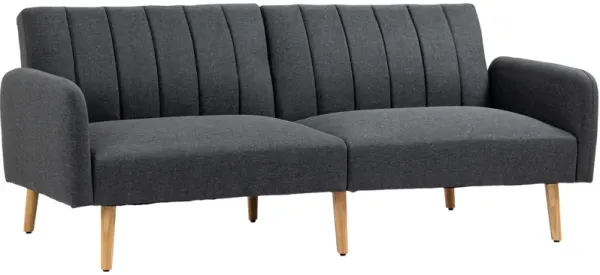 Dark Grey Dorm Seating: 2-Seater Convertible Futon Sofa Bed